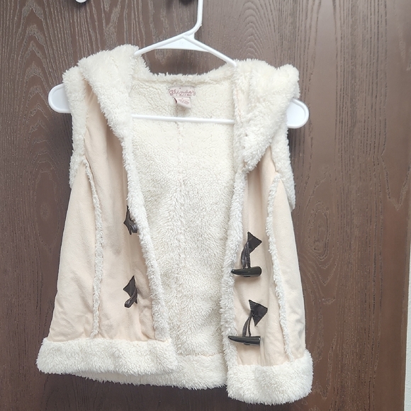 glitter Jackets & Blazers - Cozy Cream Fleece Vest with Toggle Closures